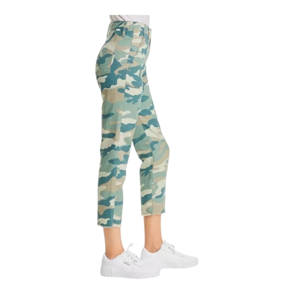 MOTHER Denim The Shaker Chop Crop Blue Green Camo Pants NWT Size 28 $218 - Picture 3 of 13